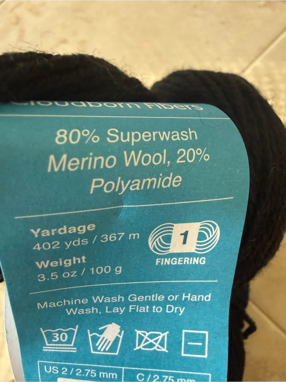 Superwash Merino Sock Splash Yarn - Black Sea